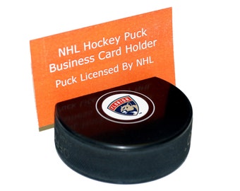 Florida Panthers New Logo Hockey Puck Business Card Holder