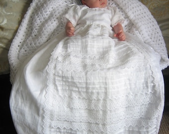 Irish Linen and Lace Christening Gown: The Waterford