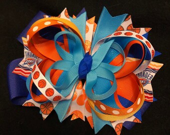 OKC Thunder Basketball Boutique Hair Bow