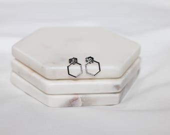 Dainty Hexagon Earrings