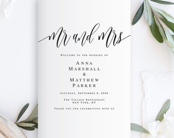 z fold wedding programs