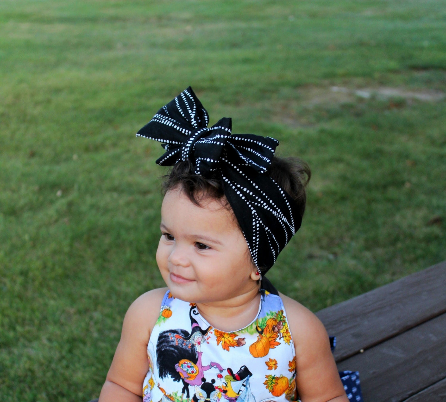 Baby head wrap Baby Girl headband black and white head wrap