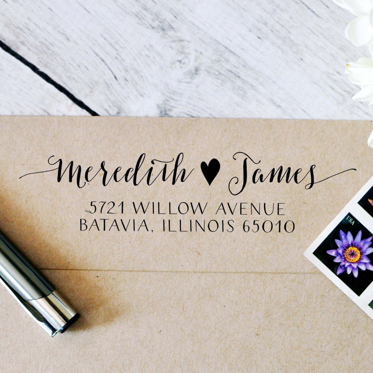 Return Address Self Inking Stamp Wedding Return Address Self
