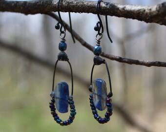 Rustic Blue Kyanite Earrings