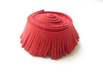 29mm red suede fringe Ribbon 20cm