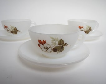 Arcopal cups and saucers,vintage cups and saucers, Arcopal France, floral cups and saucers, tea party,
