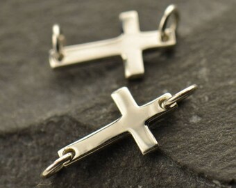 Sterling Silver, Tiny Cross, Cross Link, Tiny Cross Link, Silver Cross Link, Silver Cross Charm, Charm Link, Cross Charm Link, Silver Cross