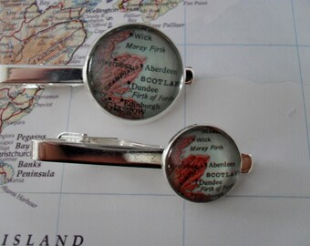 ABERDEEN MAP Tie Bar / Scotland Tie Clip / Groomsmen Gift / Gift for Him / custom map tie bar / Tie Clip / Tie Clasp / Tie Slide /gift box