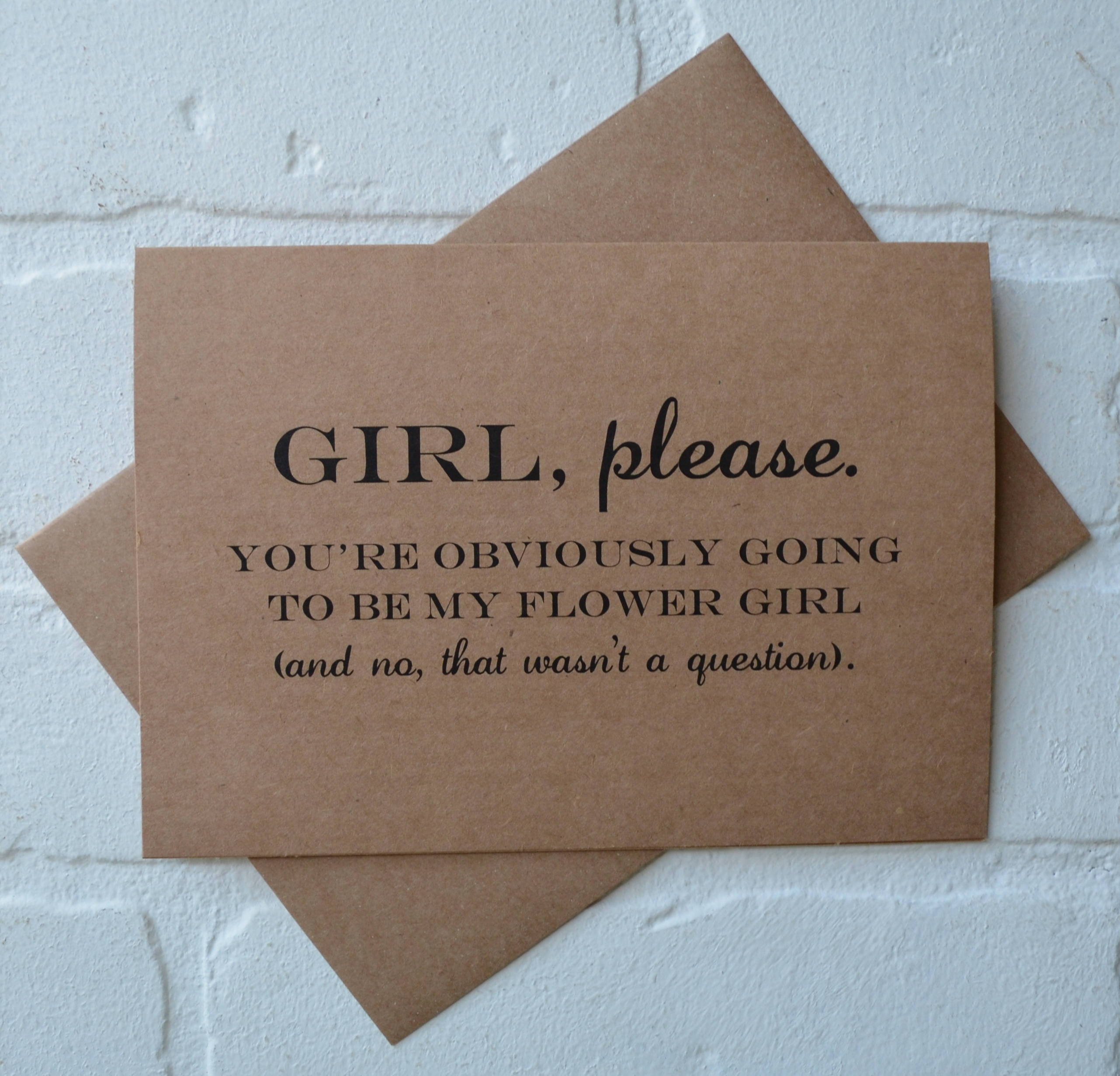 Will you be my JUNIOR BRIDESMAID GIRL please Bridesmaid Card