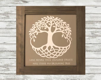 Dave Matthews Band DMB Dreaming Tree Wood 15x15 Sign Framed