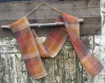 Handwoven Scarf, Wool Scarf, , Long Scarf, Lightweight scarf, Woven Scarf,Fashion Scarf, Handwoven accessory, Autumn colours scarf
