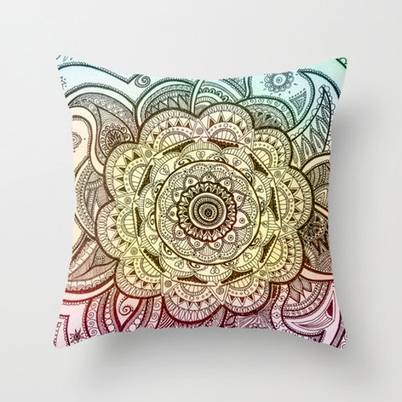 Mandala Pillow Mandala Drawing Pillow Cover Original Art