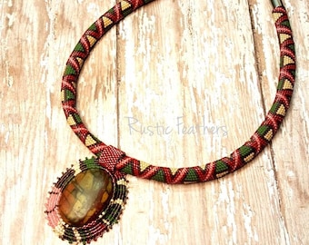 Multi-colored Peyote Necklace