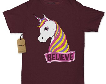 Unicorn Believe Ugly Christmas Womens T-shirt