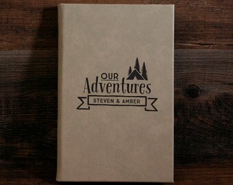 Personalized Leather Journal, Adventure Journal, Engraved Journal, Lined Journal, Personalized Notebook, Custom Gift, Leatherette Journal