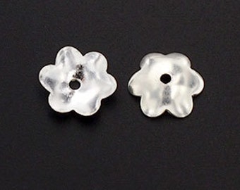 20 of 925 Sterling Silver Plain Bead Caps 8 mm. :th1019