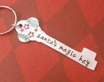 Santa's key - santa's magic key - north pole fun - elf prop - use this key to open your house or as a magical key to the north pole -
