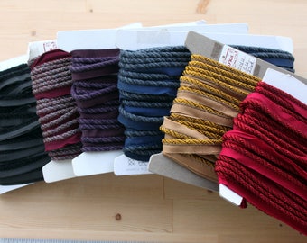 D'Kei 1/4" braided cording with lip - 6 colors available - 100% Viscose - Perfect for Pillows, Home Decor, Drapery, Bedding