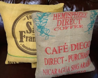 Rustic Cofffee Bean Bag Pillow