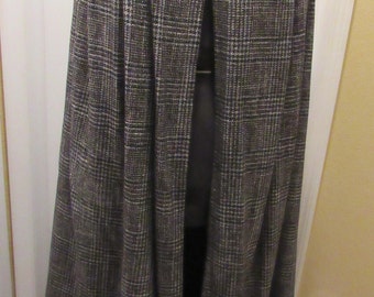 Wool Plaid Cloak, Lined With Collar, Cape, Civil War Reenactment Renaissance