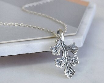 Sterling Silver Oak Leaf Necklace