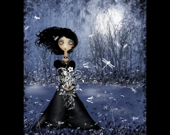 Goth Girl Art Print --- All In The Moment -- various sizes