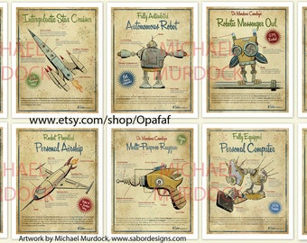 Retro Art Prints - 3 pack - 8x10