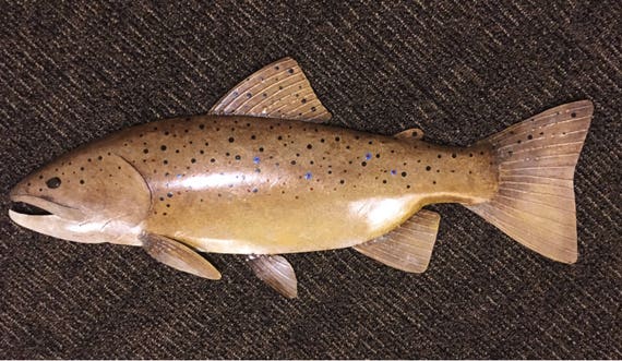 Brown Trout Metal Fish Wall Sculpture 24in Lodge Cottage Lake Cabin Art