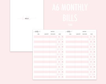 A6 TN Monthly Bills PINK