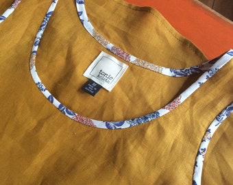 Ochre Linen Sleeveless Tee - One of a Kind Wednesday