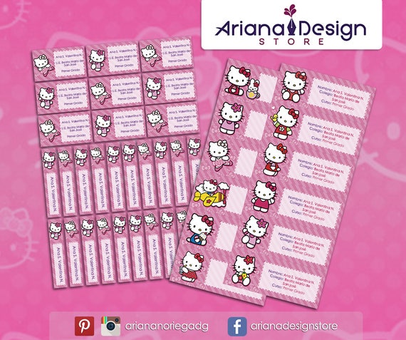 Printable and personalized Hello Kitty name tags Hello