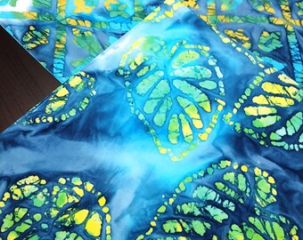Tropical Placemats - Turquoise Placemats - Reversible Placemats - Blue Placemats - Batik Placemats - Beach Placemats - Set of 2