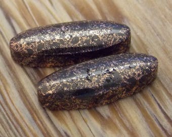 Copper Firebrick Pair of Oval Cabochons