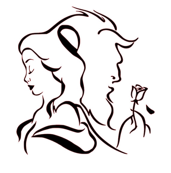 SVG File of Beauty and Beast Silhouette