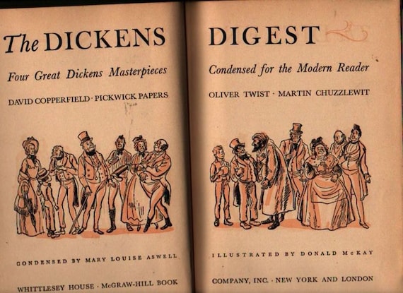 The Dickens Digest + Charles Dickens, Condensed by Mary Louise Aswell + Donald McKay + 1943 + Vintage Book