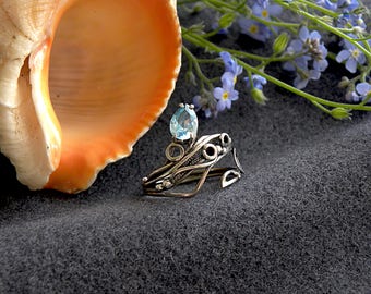 Nickel-silver ring with fianite