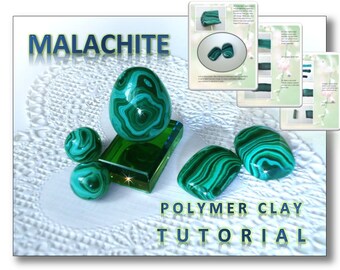 Polymer clay Tutorial Fake Malachite