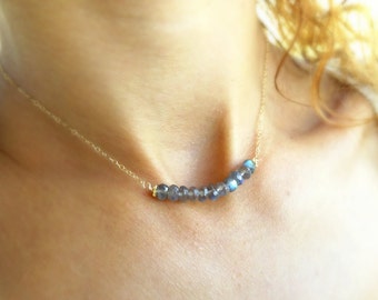 Minimal labradorite necklace, Labradorite bar necklace, layering necklace, delicate gold necklace, minimal necklace, simple gold necklace