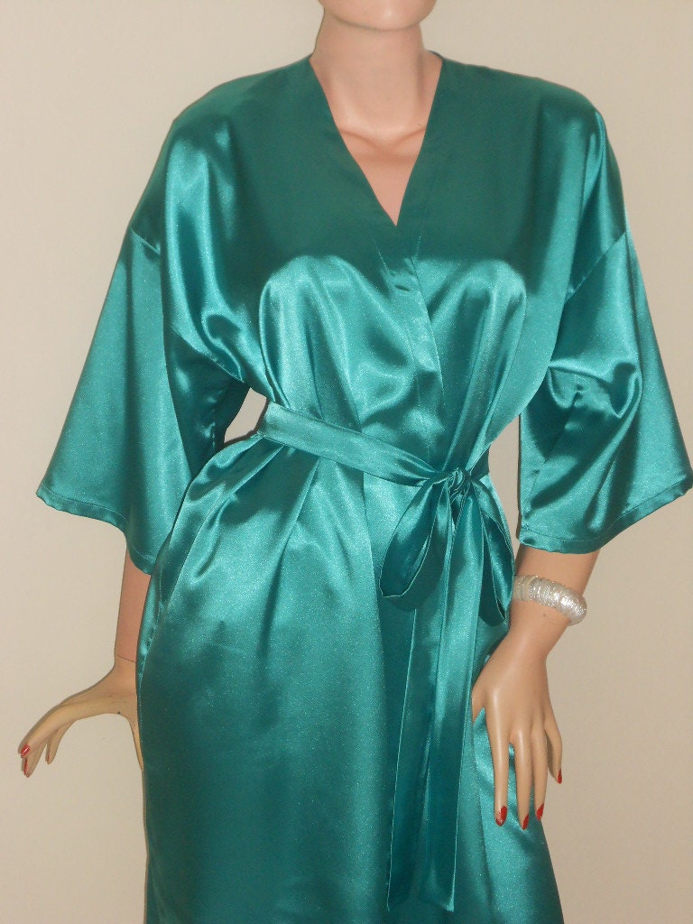 Emerald Green robeTeal Robe Bridal party robes getting