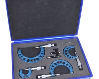 Vernier outside Micrometer 0-4/0.0001" Set of 4 Precision Machinist Tool Carb tip (4.5RBA)
