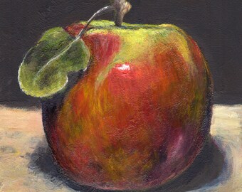 Kitchen Art Red Fruit Still Life Pink Lady Apple SFA Original hand painted acrylic still life painting Australian Artist Janet M Graham