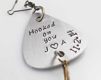 Hooked on You, Custom Fishing Lure, Gift for Boyfriend, Fishermans Gift, Personalized Lure, Gift for Him, Anniversary Men Gift, Engrave Lure
