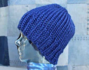 Bulky Warm Blue Beanie #95
