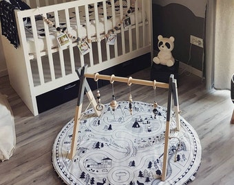 Baby Play Mat - Road Of Adventure || Original Design, Handmade Creation, road, round play mat, playmat, kids