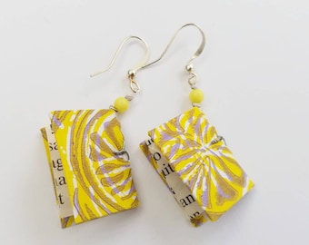 Small yellow paper earrings