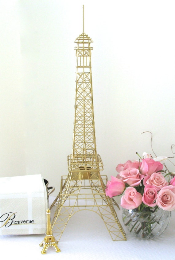 Eiffel Tower Gold Color 28 Inch Wire Metal Centerpiece/Replica