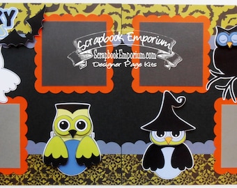 Scrapbook Page Kit Halloween Owls 2 page Scrapbook Layout 110