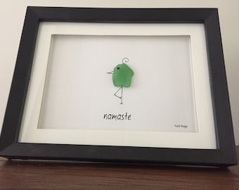 Namaste Sea Glass Frame Yoga/Mindfulness
