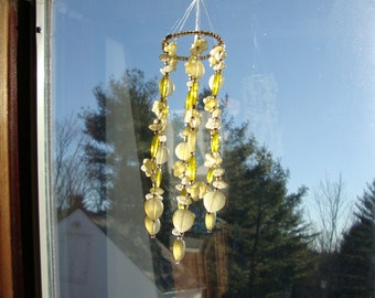 Yellow Beaded Windchime/Suncatcher