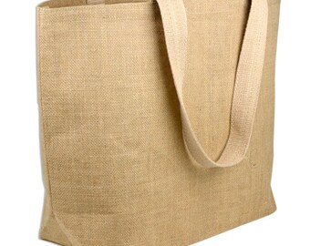 Burlap Beach Bag 20" X 14" X 6"